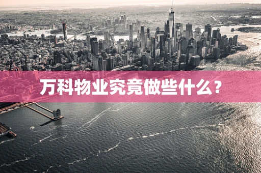 万科物业究竟做些什么？