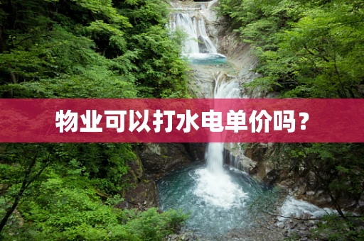 物业可以打水电单价吗？