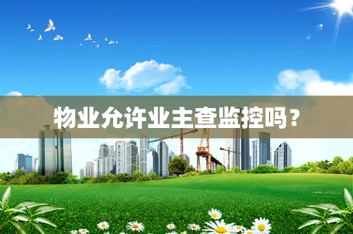 物业允许业主查监控吗？