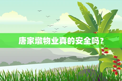 唐家墩物业真的安全吗？