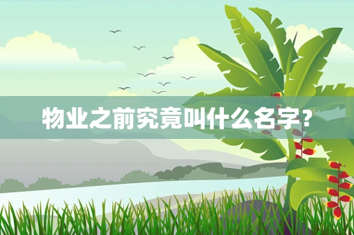 物业之前究竟叫什么名字？