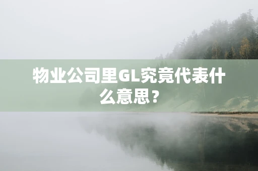 物业公司里GL究竟代表什么意思？