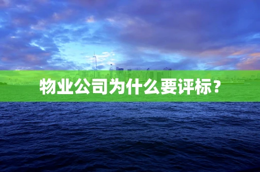 物业公司为什么要评标？