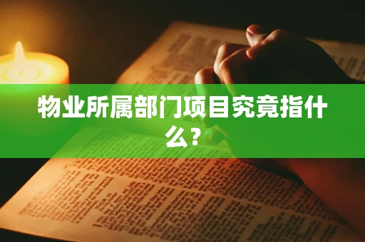 物业所属部门项目究竟指什么？