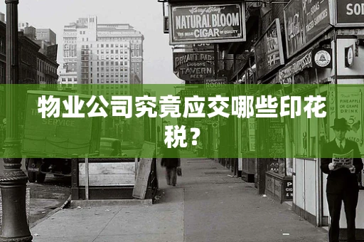 物业公司究竟应交哪些印花税？
