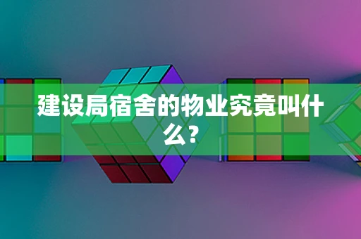 建设局宿舍的物业究竟叫什么？
