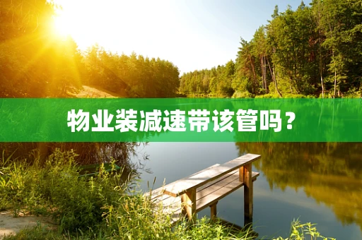 物业装减速带该管吗？