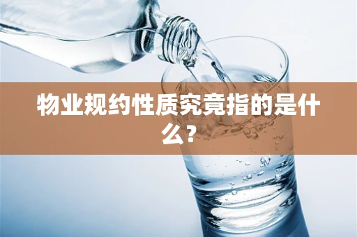 物业规约性质究竟指的是什么？