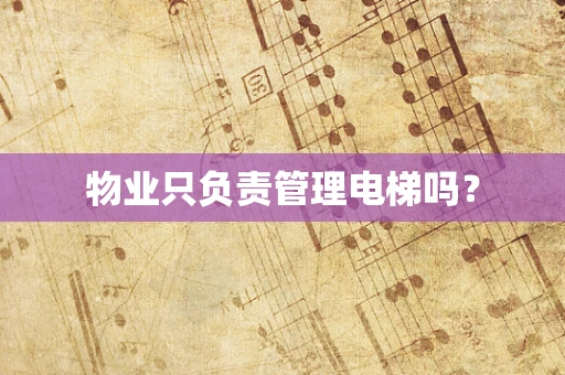 物业只负责管理电梯吗？
