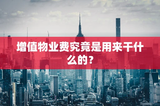 增值物业费究竟是用来干什么的？
