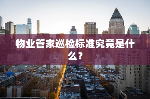 物业管家巡检标准究竟是什么？